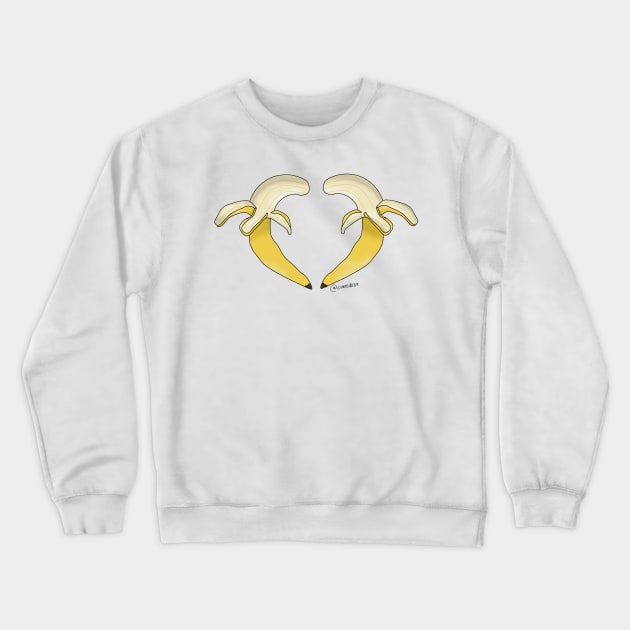 Banana Heart Crewneck Sweatshirt by cherubi19